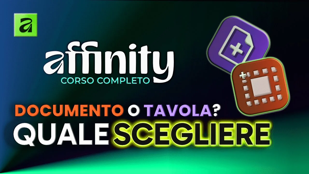Affinity 3 Documento o Tavola da Disegno Affinity 3: Documento o Tavola da Disegno?